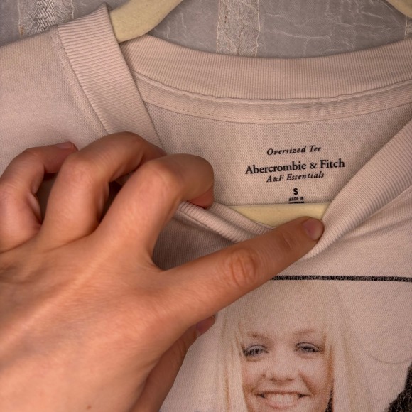 Abercrombie & Fitch Spice Girls Graphic Tee Women S Cream Excellent Oversized - Picture 4 of 6
